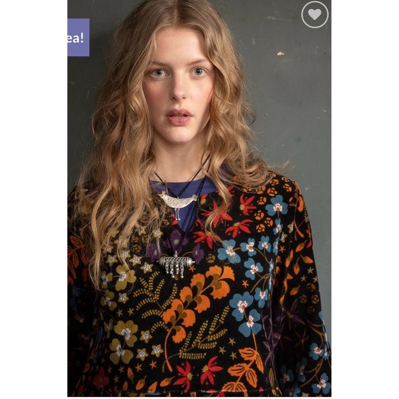 Gudrun Sjoden Dress Katla Black Floral Velour Maxi Midi Dress Size XXL - Picture 2 of 14